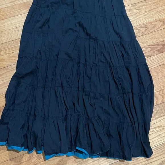 Free People Black Tiered Maxi Tie Shoulder Dress size M - Picture 10 of 10